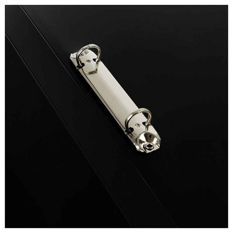 Папка на 2 кольцах СТАММ "Стандарт" А4, 25мм, 700мкм, пластик, черная 