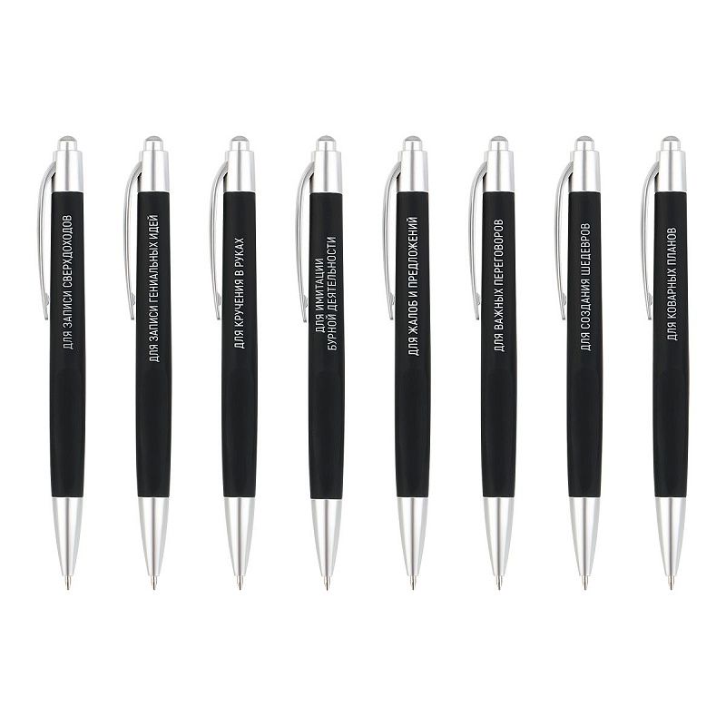 Набор шариковых автоматических ручек MESHU "Wishes" 8шт., синие, 0,7мм, корпус ассорти, ПВХ бокс с европодвесом 