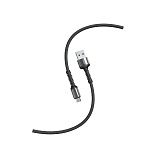 Кабель Smartbuy S26, USB - micro-USB, 3A output, нейлоновая оплетка, 1м, черный