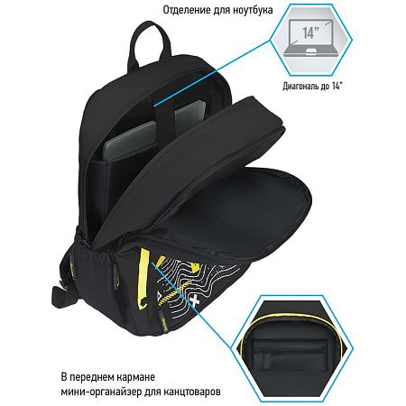 Рюкзак Berlingo Light "Cyber world" 39,5*28*16см, 2 отделения, 3 кармана, уплотненная спинка 