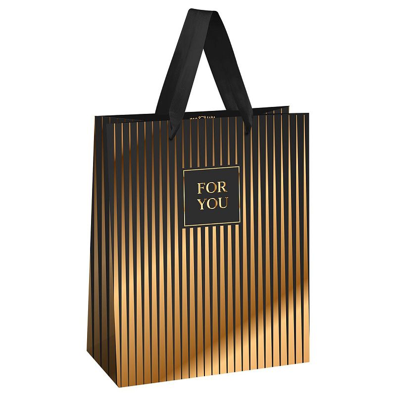 Пакет подарочный 18*23*10см MESHU "Strict lines", фольга, матовая ламинация