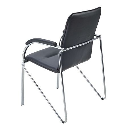 Стул Helmi HL-F04 "Самба М", каркас металл хром, экокожа, черный BOX2