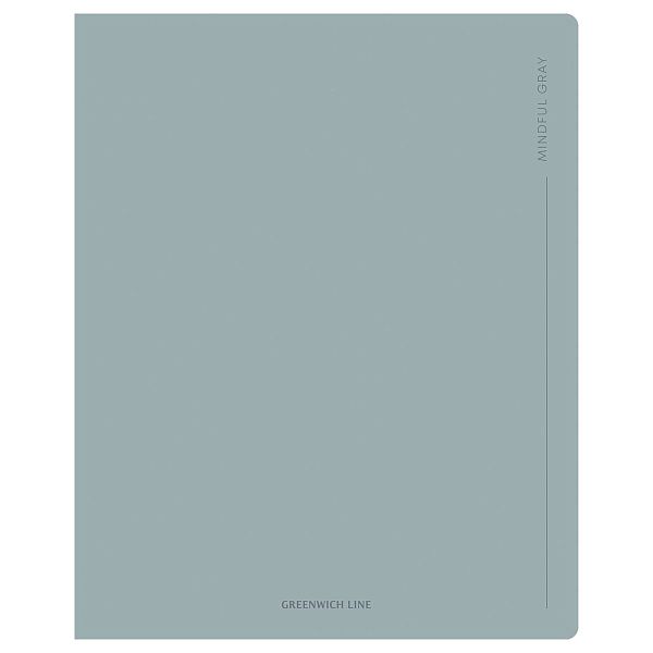 Тетрадь 48л., А5, клетка Greenwich Line "Gray", "cофт-тач" ламинация, выб. лак, 70г/м2