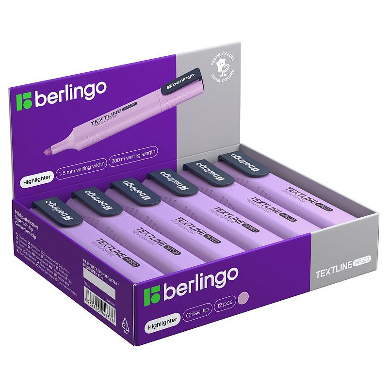Текстовыделитель Berlingo "Textline HP500" лавандовый, 1-5мм 