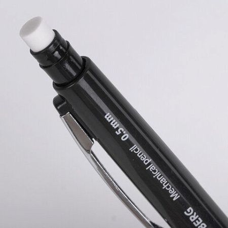 Карандаш механический 0,5 мм, BRAUBERG "Modern", ластик, резиновый грип, корпус черный, 180286 