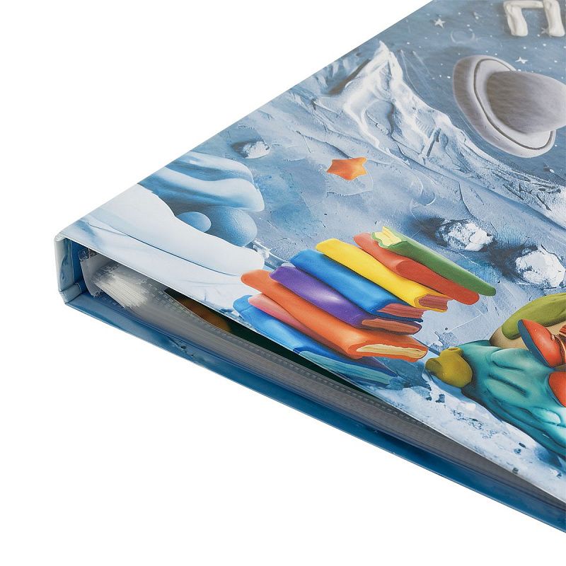 Папка-портфолио 7БЦ А4 BG, на 4 кольцах для школьника, 20 файлов, 10 вкладышей 