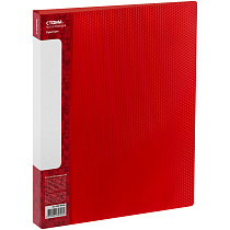 Папка со 100 вкладышами СТАММ "Кристалл" А4, 30мм, 800мкм, пластик, красная