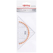 Треугольник-транспортир 45°, 14см Rotring "Centro", пластиковый, прозрачный, европодвес Треугольник-транспортир 45°, 14см Rotring "Centro", пластиковый, прозрачный, европодвес
