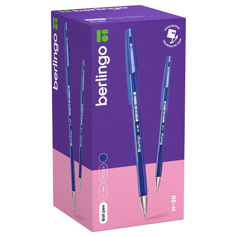 Ручка шариковая Berlingo "H-30" синяя, 0,7мм 