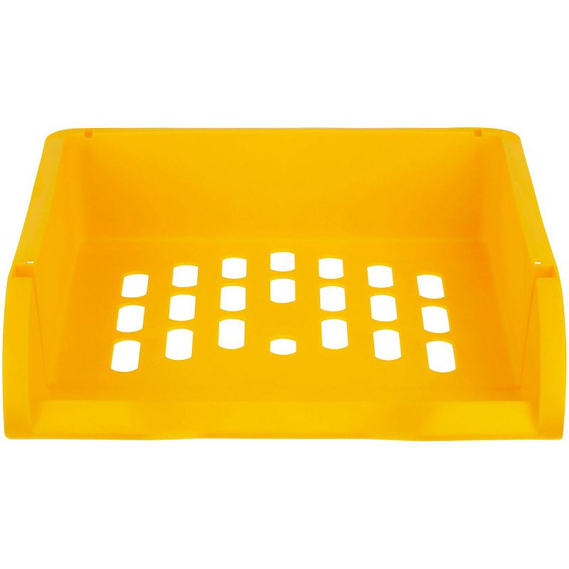 Лоток для бумаг горизонтальный СТАММ "Лидер", жёлтый