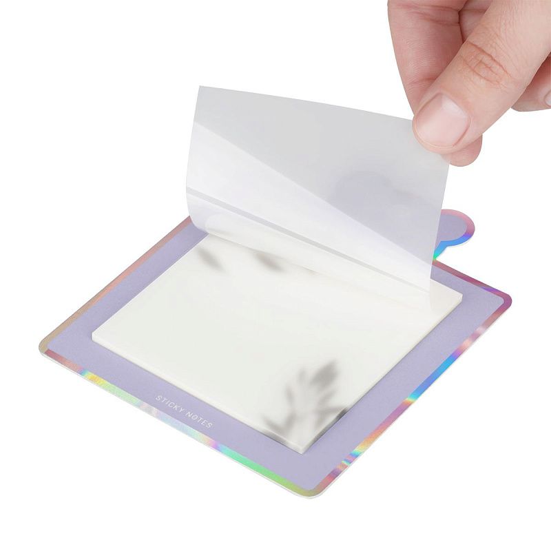 Самоклеящийся блок MESHU "Shadow", 76*76 мм, 50 л., прозрачный, европодвес