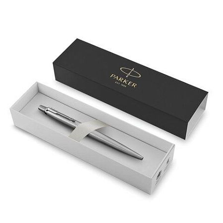 Ручка шариковая PARKER "Jotter Core Stainless Steel CT", корпус серебристый, детали хром, синяя, 1953170 