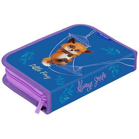 Пенал 1 отделение, 200*140*40 Berlingo "Little foxy", 2 откидные секции, полиэстер 