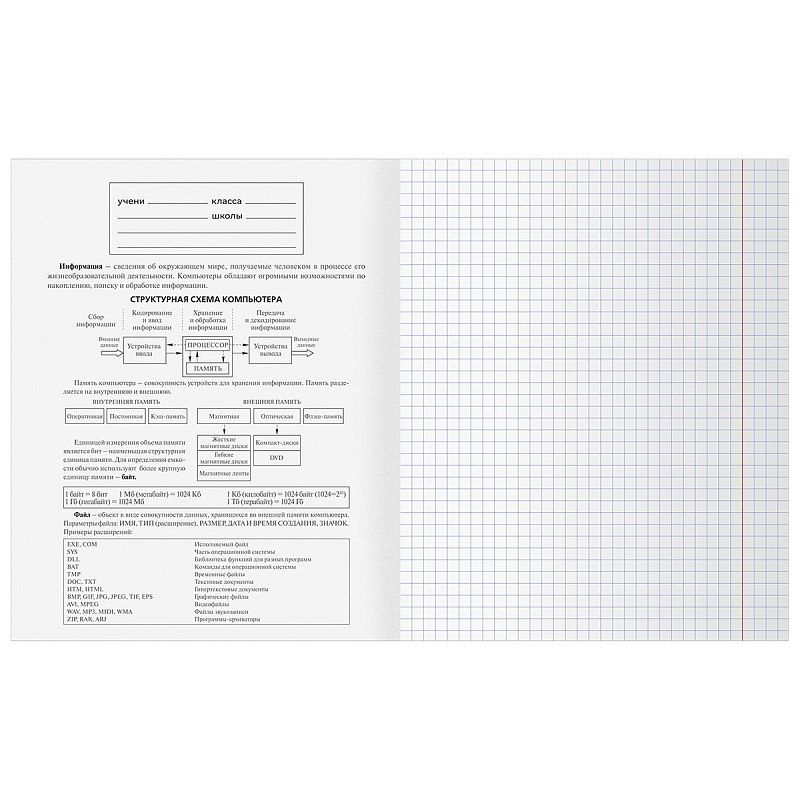 Тетрадь предметная 48л. BG "Юный гений" - Информатика, эконом