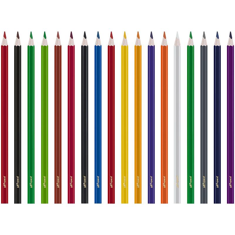 Карандаши цветные пластиковые ArtSpace "Отважная команда", 18цв., заточен., картон, европодвес