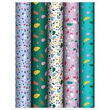 Упаковочная бумага глянц. 70*100см, MESHU "Terrazzo", 80 г/м2, ассорти, 5 дизайнов