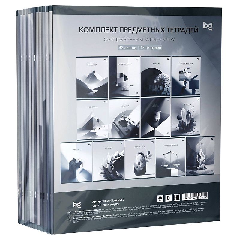 Комплект (13 шт.) предметных тетрадей 48л. BG "В гранях разума", матовая ламинация
