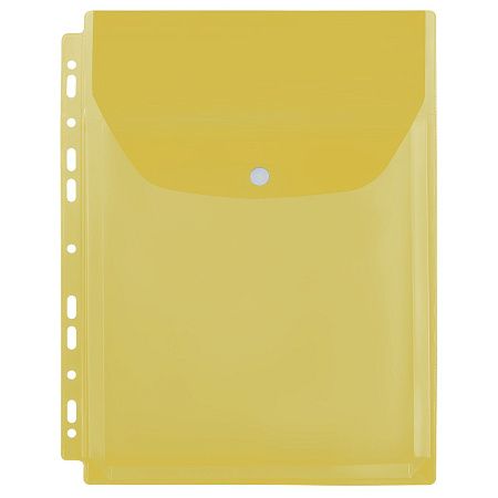 Папка-вкладыш с перфорацией на кнопке OfficeSpace А4, ПВХ, 180мкм, расширяющаяся до 250л., цветная, ассорти 