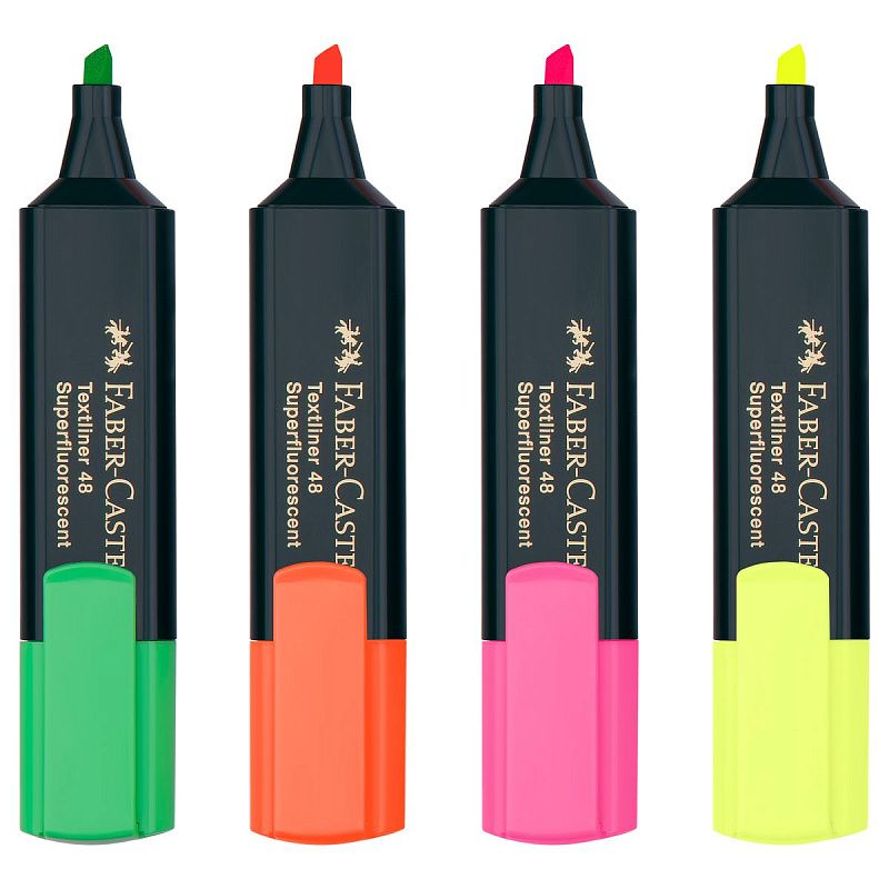 Набор текстовыделителей Faber-Castell "48" 04цв., 1-5мм, картон. уп. 