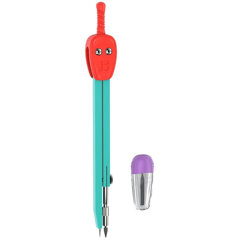 Готовальня Berlingo "Raze", 2 предмета, циркуль 135мм, красный, пластиковый футляр 