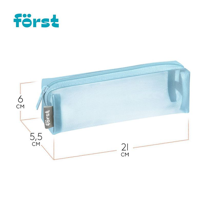 Пенал-косметичка 1 отделение, 210*55*60 Först "Blue", полиэстер 