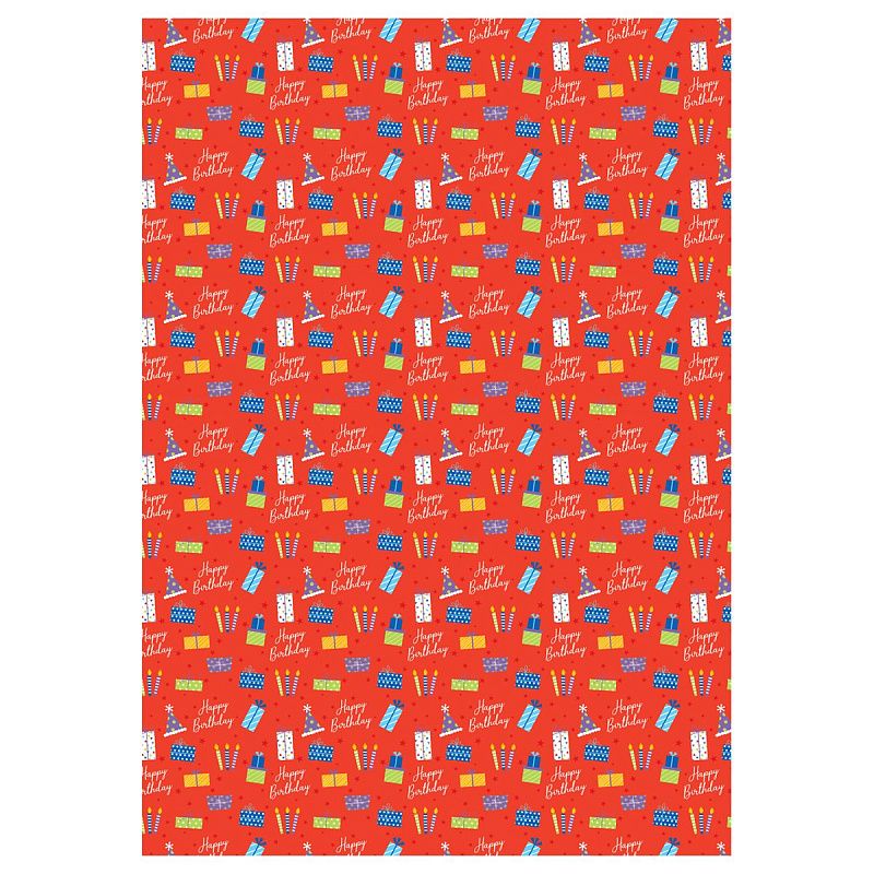 Упаковочная бумага глянц. 70*100см, MESHU "Congrats", 80 г/м2, ассорти, 4 дизайна