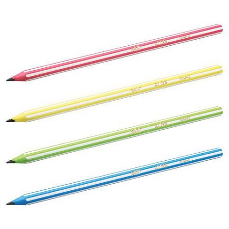 Карандаш чернографитный BIC, 1 шт., "Evolution Stripes", HB, корпус ассорти, 918487 