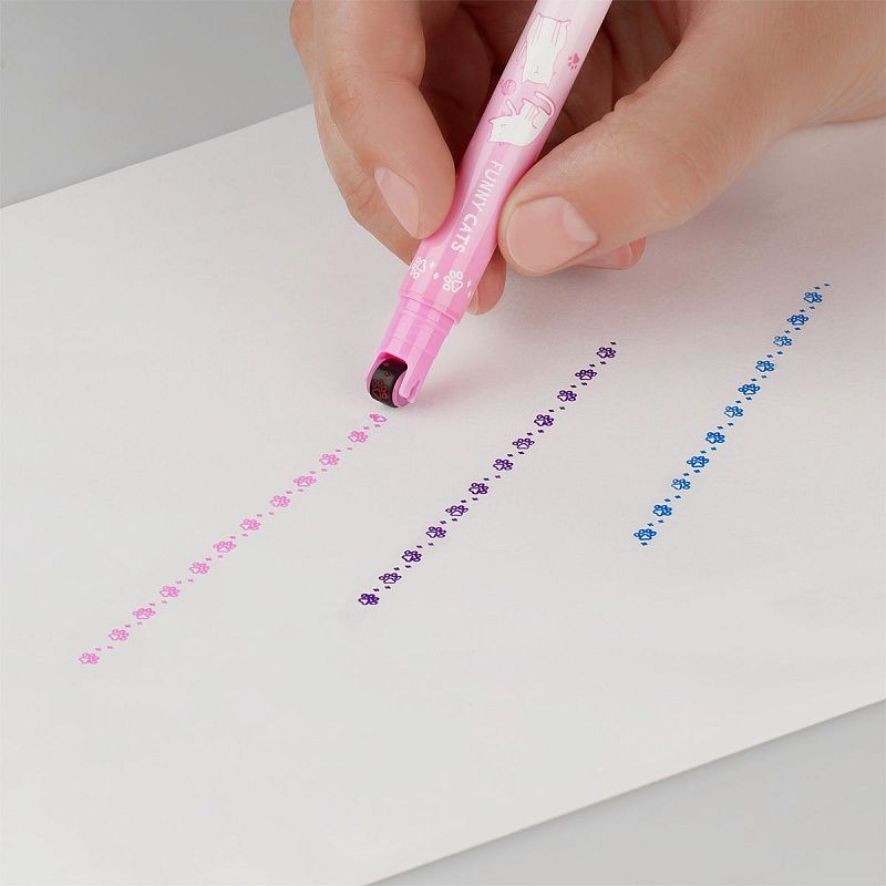 Набор текстовыделителей MESHU "Sweet infinity" со штампом, 03цв., пастельные цвета с глиттером, 1-4 мм, ПВХ бокс с европодвесом 