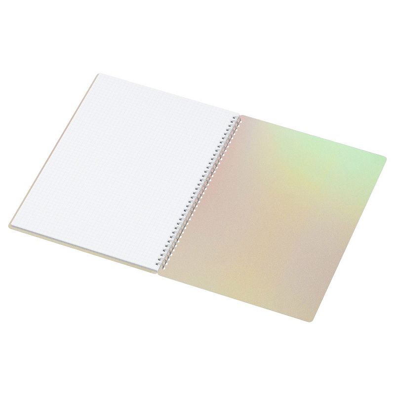 Тетрадь 80л., А4, клетка, на гребне BG "Сияние", пластиковая обложка, белый