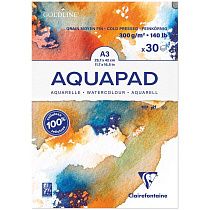 Альбом для акварели, 30л., А3, на склейке Clairefontaine "Goldline Aqua", 300г/м2, холод. прессование Альбом для акварели, 30л., А3, на склейке Clairefontaine "Goldline Aqua", 300г/м2, холод. прессование