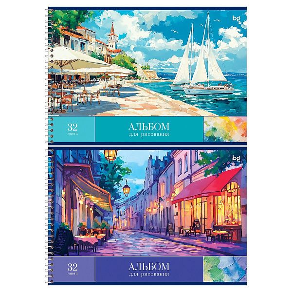 Альбом для рисования 32л., А4, на гребне BG "Пейзажи"