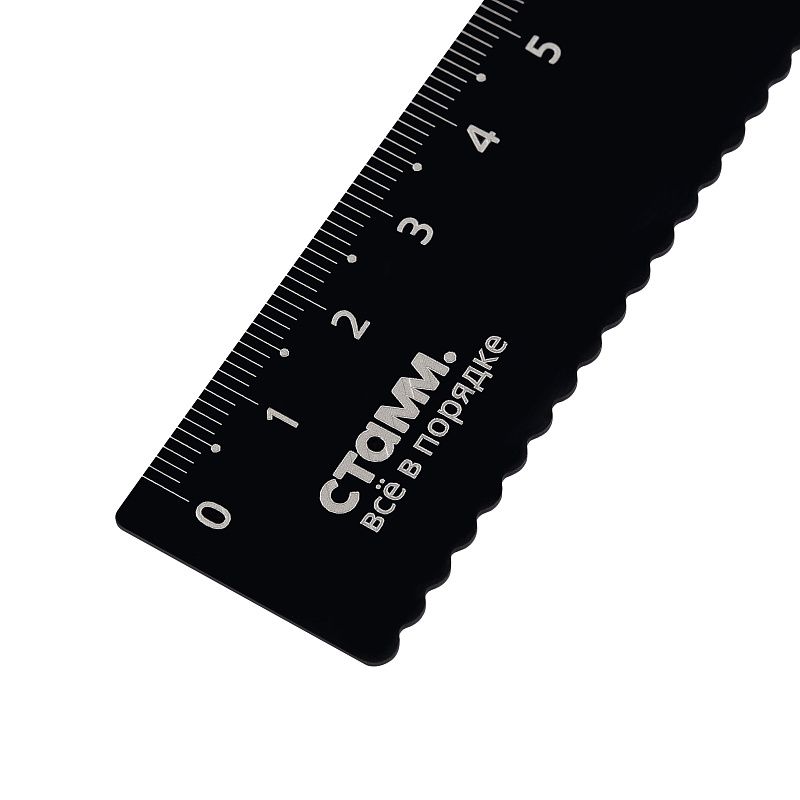 Набор чертежный СТАММ, размер S (линейка 15см, треугольник, транспортир), металлический, черный, в пенале 