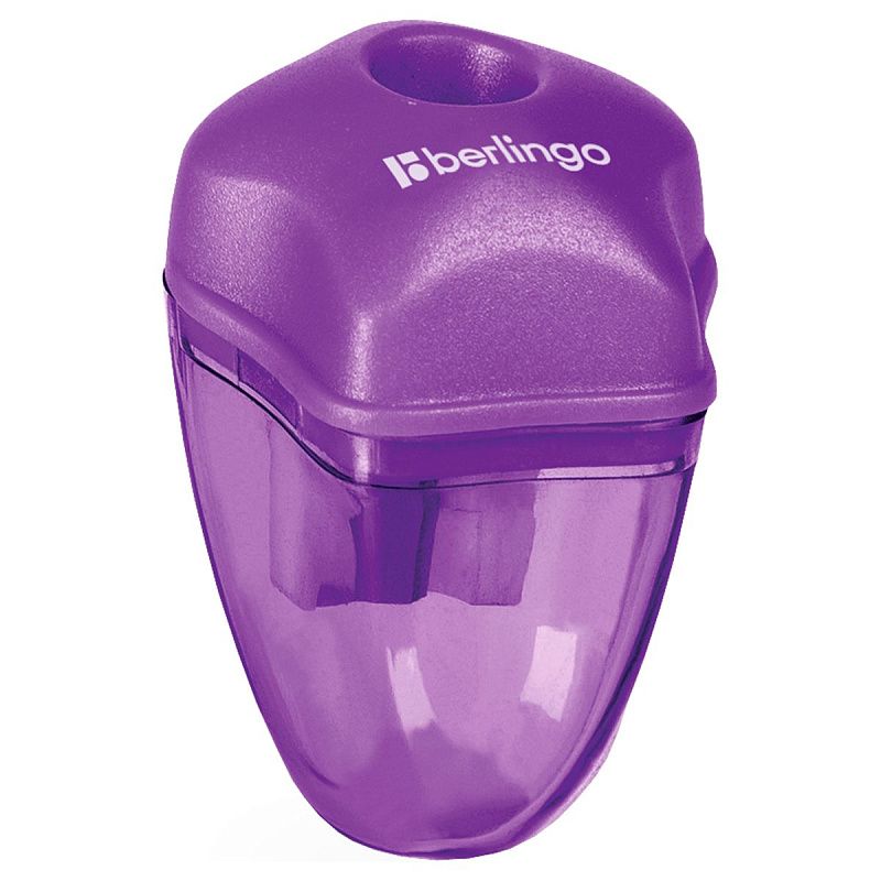 Точилка пластиковая Berlingo "Spike" 1 отверстие, контейнер, ассорти, дисплей 