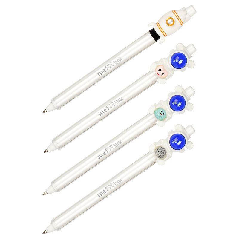 Ручка шариковая автоматическая MESHU "Spaceman" синяя, 0,7мм, корпус ассорти 