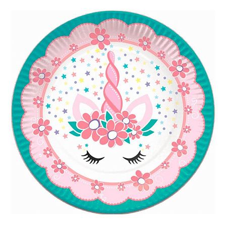Тарелки бумажные ПатиБум "Единорог Pink&Tiffany", 18см, 6шт.