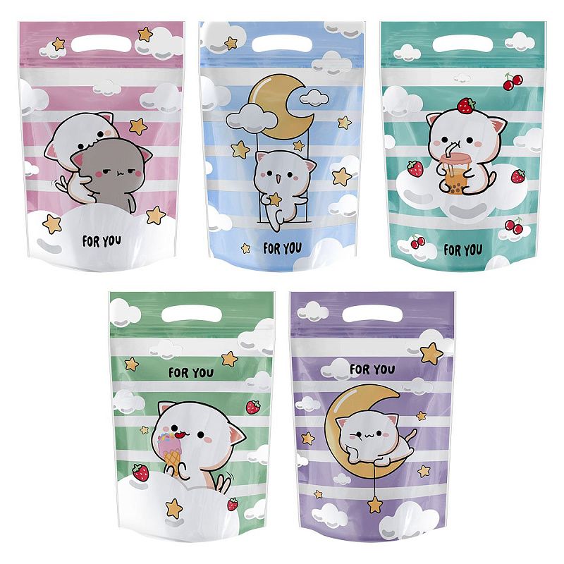 Набор подарочных пакетов 15*22 см, зип-лок, MESHU "Забавные котята", 35шт.