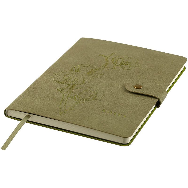 Записная книжка А5 80л., ЛАЙТ, кожзам, Greenwich Line "Outline. Cotton", с замком, тиснение фольгой, внутренний карман, блок в точку