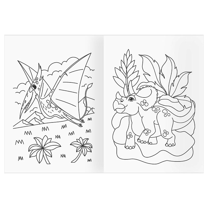 Раскраска А5, 16 стр., ТРИ СОВЫ "Динопарк"