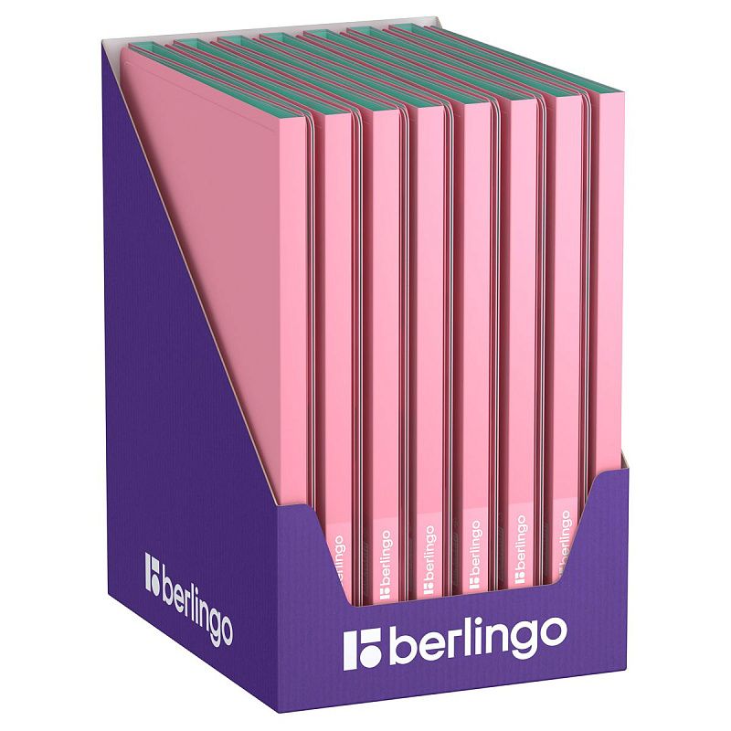 Папка с 20 вкладышами Berlingo "Haze", 14мм, 600мкм, с внутр. карманом, розовая, софт-тач 