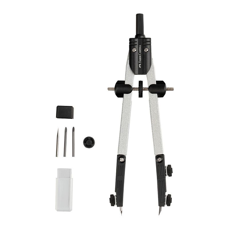 Готовальня Faber-Castell, 3 предмета, пластиковый футляр 