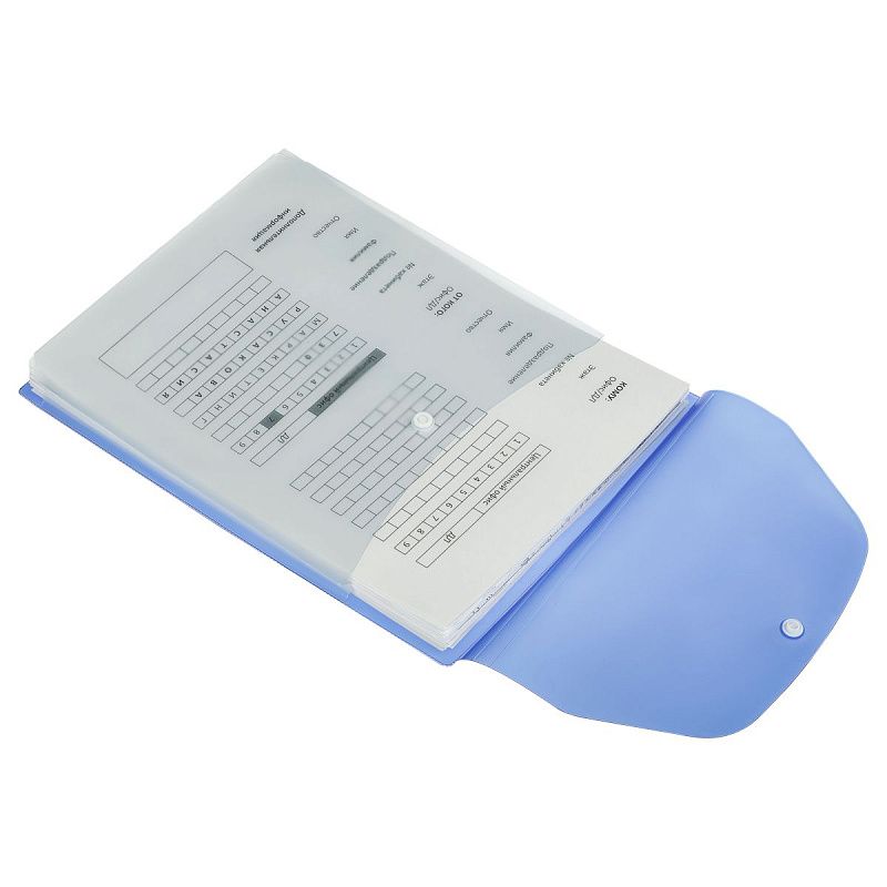 Папка-конверт на кнопке OfficeSpace А4, ПВХ, 180мкм, вертикальная, расширяющаяся до 250л., цветная, синяя 