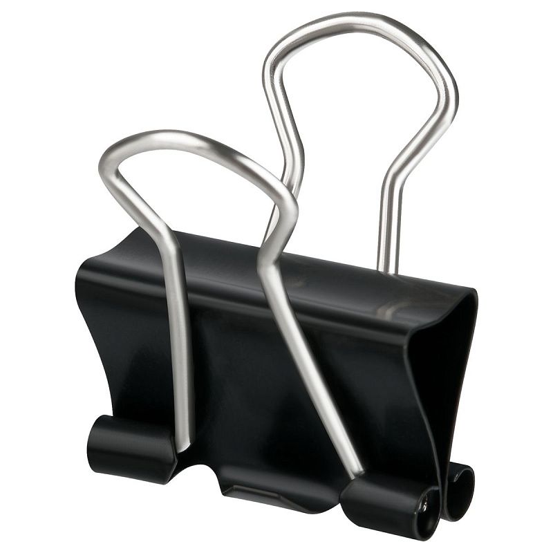 Зажимы для бумаг 19мм, OfficeSpace, 12шт., черные, картонная коробка