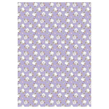 Упаковочная бумага глянц. 70*100см, MESHU "Unicorn", 80 г/м2, ассорти, 4 дизайна