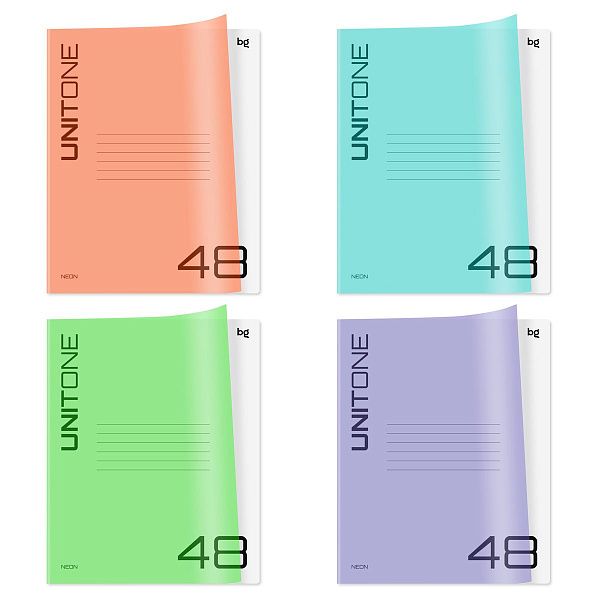 Тетрадь 48л., клетка BG "UniTone. Mix", пластиковая обложка