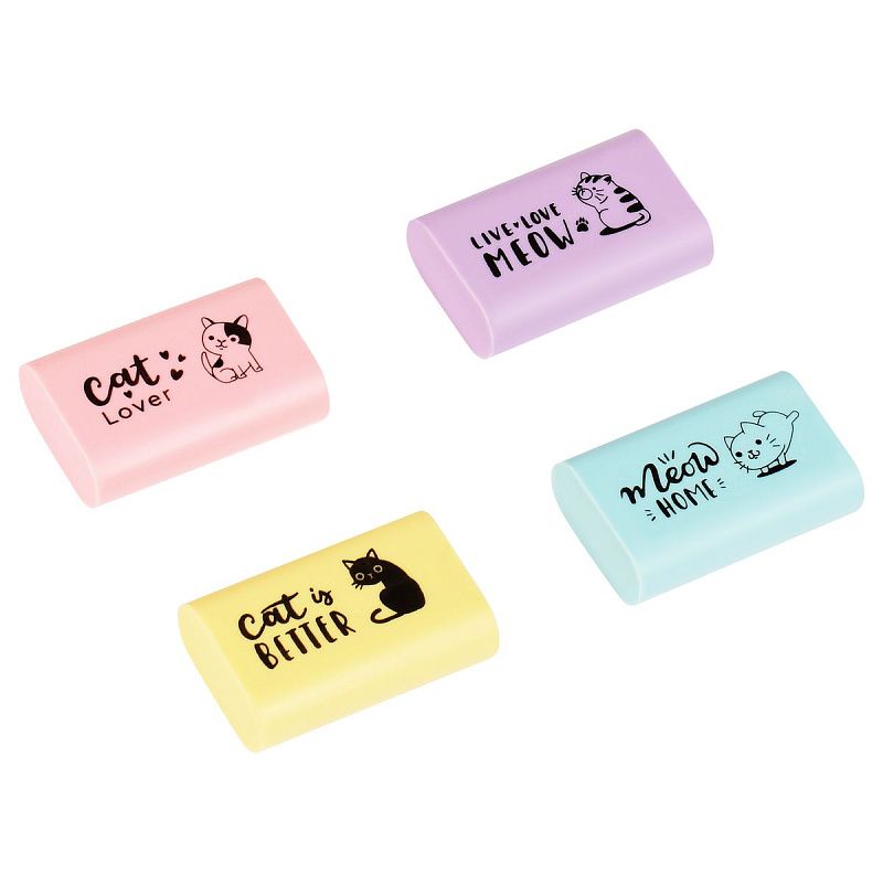 Ластик MESHU "Live, Love, Meow", термопластичная резина, 37*24*11мм 