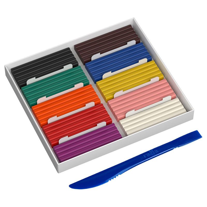 Пластилин Гамма "Юный художник" NEW, 10 цветов, 140г, со стеком, картон. упаковка