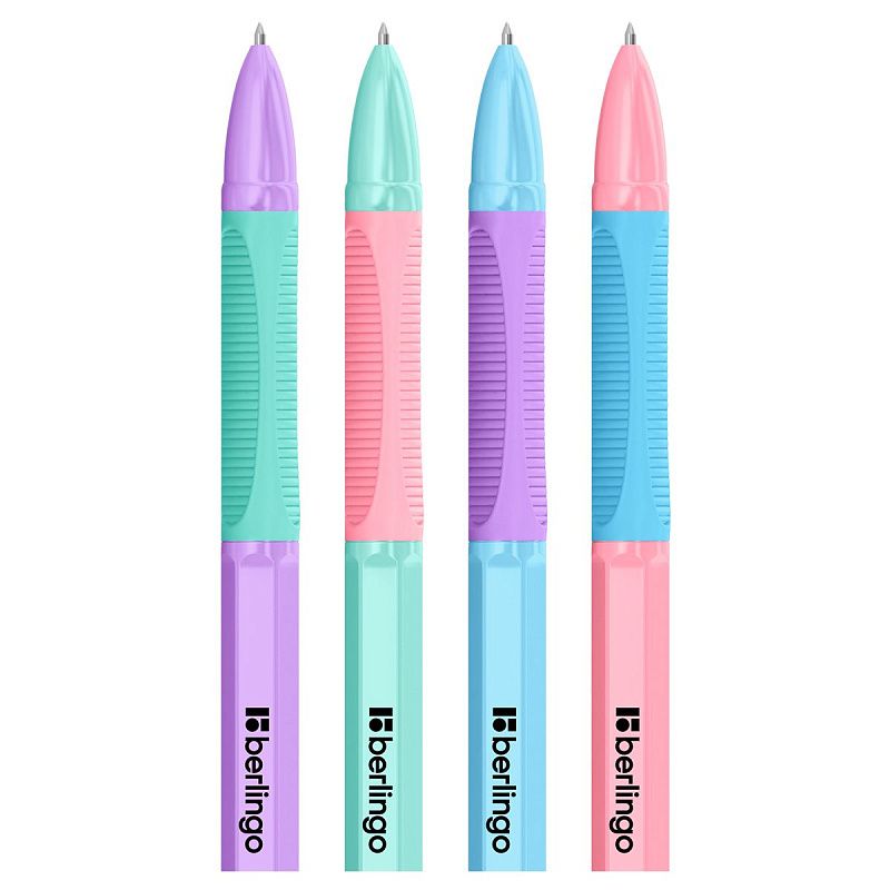 Ручка шариковая Berlingo "Tribase grip haze" синяя, 0,7мм, грип, ассорти 