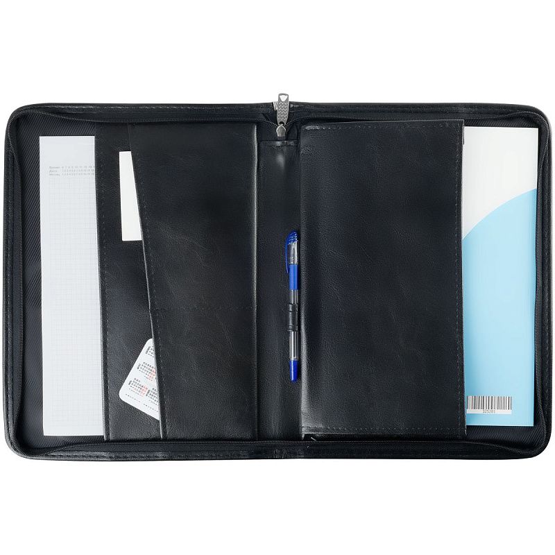 Папка деловая OfficeSpace "Bergamo" кожзам, на молнии, тиснение крокодил 