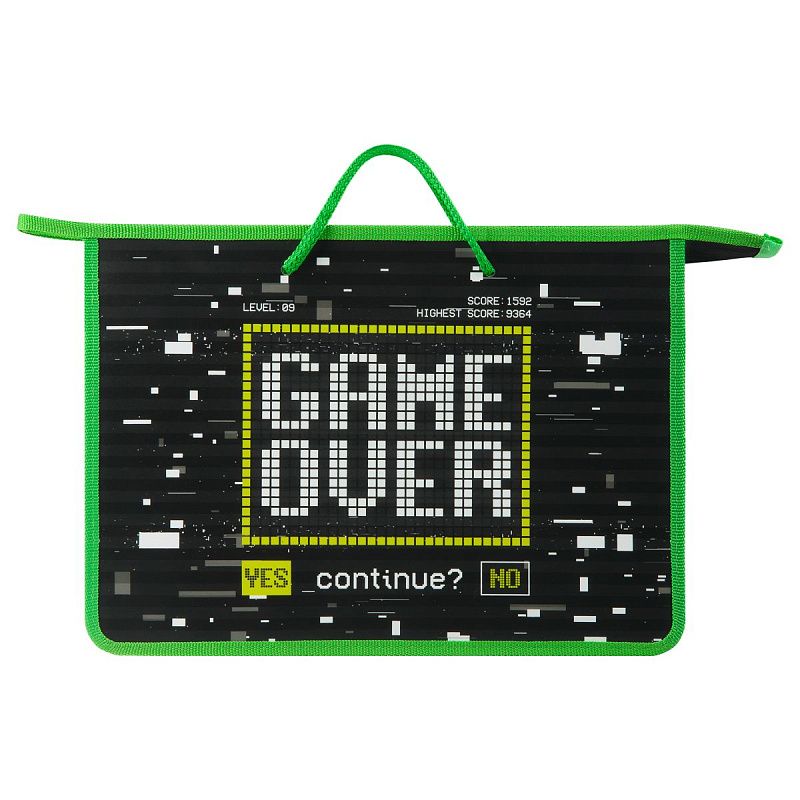 Папка с ручками А4 ArtSpace "Game Over", пластик, на молнии, 75мм 