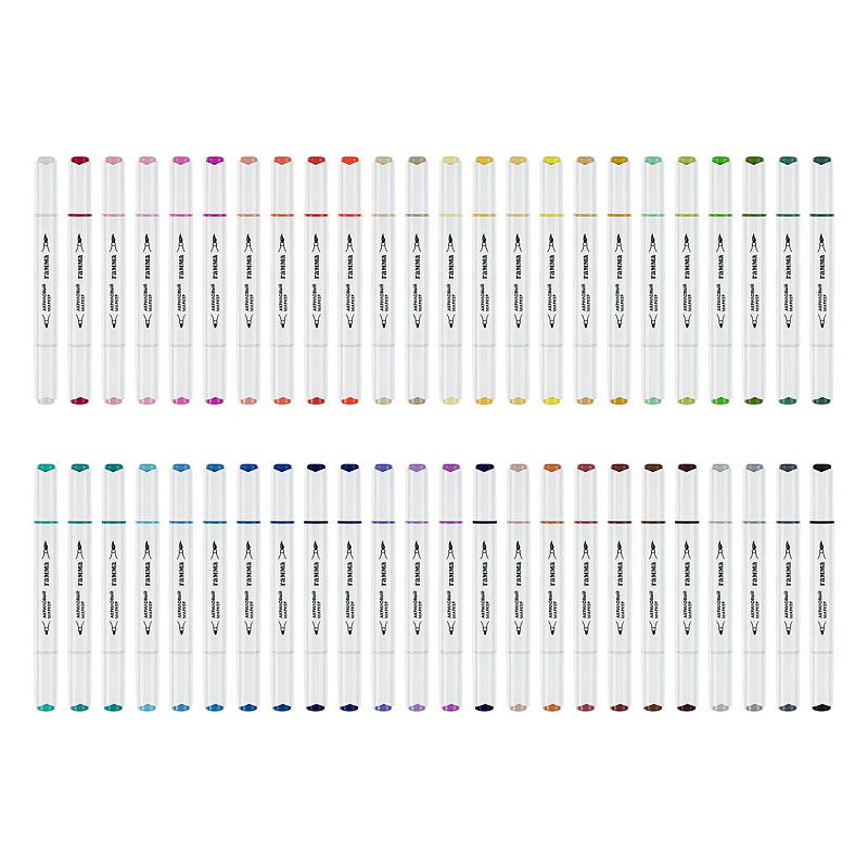 Маркеры акриловые Гамма "Классические", 48 цв., двусторонние, пластик.бокс